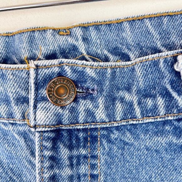 Levis Vintage Orange Tab Big E Straight Leg Size 40 Blue Patchwork 60s Denim - Picture 8 of 12